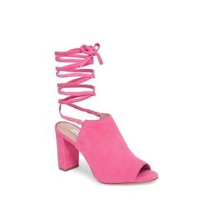 JAMES CHAN Allegra Ankle Wrap Sandal in Pink 